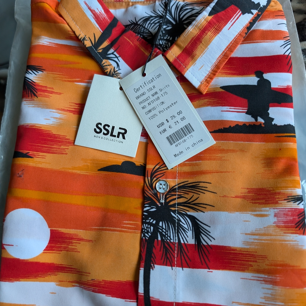 SSLR Men's Orange Dress Shirt